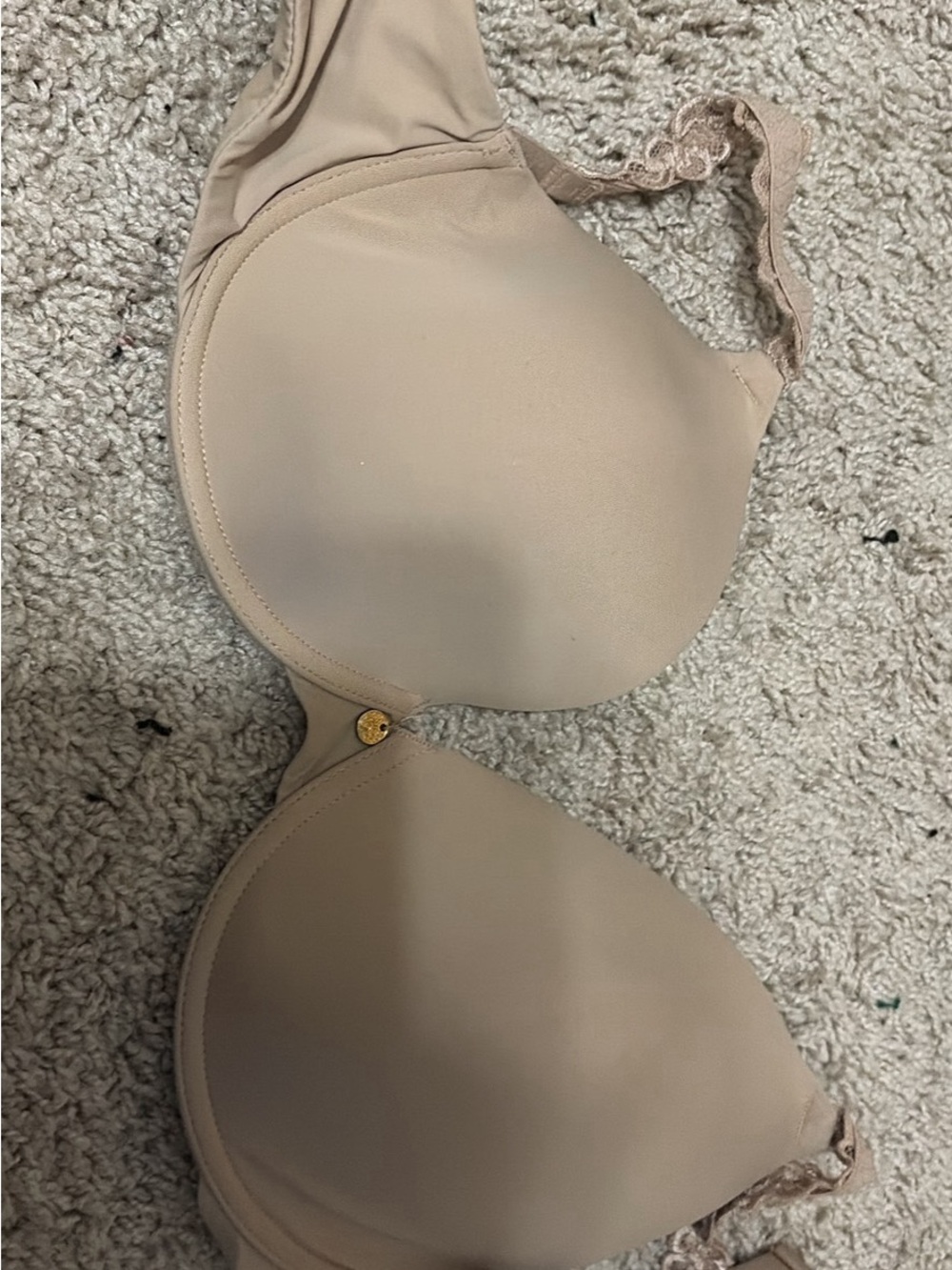 Smooth Nude Neutral Bra with Lace Straps
